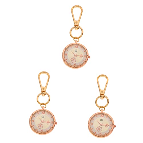 Mikikit Taschenuhr 3 Stücke Zeit Brosche Kinder Auf Ärzte Stumm Ring Hängen Brust Tragbar An Fob Schlüssel C Krankenschwestern Design von Mikikit