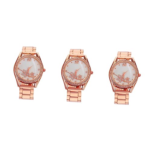 Mikikit 3-teilige Armbanduhr Aus Legierung Für Jungen Und Mädchen Uhr Mit Blumendekor Gut Lesbarem Zifferblatt Und Metallschnalle Mikikit 3-teilige Armbanduhr Aus Legierung Für Jungen Und Mädchen Uhr Mit Blumendekor Gut Lesbarem Zifferblatt Und Metallschnalle von Mikikit