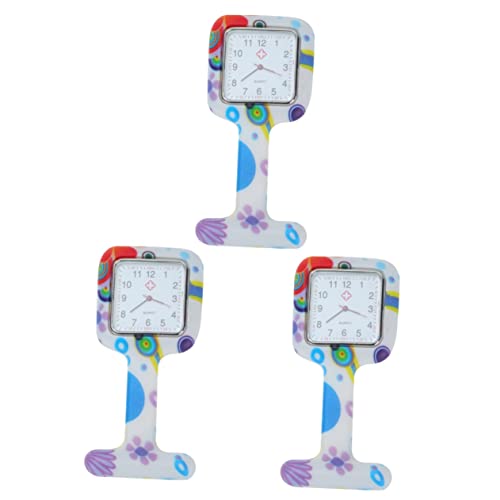 Mikikit 3st Quadratische Hängende Uhr Männer Halskette Stilluhren Für Damen Uhr Mit Einziehbarem Revers Für Männer Schwesternuhren Für Damen Taschenuhr Silikonhülle Mann Quarz von Mikikit