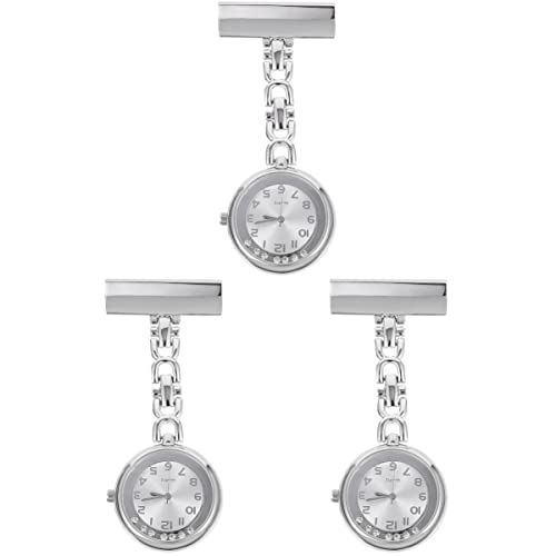 Mikikit 3stücke Praktische Damen Taschenuhr Mit Strass Und Funktionale Uhr Für Medizinstudentinnen Und Pflegekräfte Hochwertige Legierung Und Quarzmechanismus von Mikikit