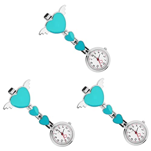 Mikikit 3st Taschenuhr Für Dekorationszwecke Krankenschwestergeschenke Für Männer Abzeichen Uhr Taschenuhren Für Krankenschwestern Hängende Uhr Arzttaschenuhr Fräulein Mode Pflegeclip von Mikikit