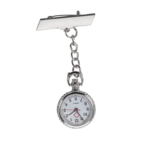 Mikikit 3 STK Schwesterntisch Taschenuhr Krankenschwesteruhr Brosche Clip-krankenschwesteruhr Pflege Taschenuhr Retro-Tasche Damenuhren Quarz Fräulein Revers Metall von Mikikit