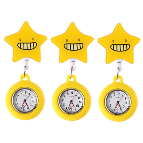 Mikikit 3St Rucksackuhr Uhr mit Sekundenzeiger für Krankenschwestern Clip-on-Uhr Damenuhren Schlüsselanhänger medizinische Uhr hängende Taschenuhr niedlich Anschauen Brustuhr Student von Mikikit