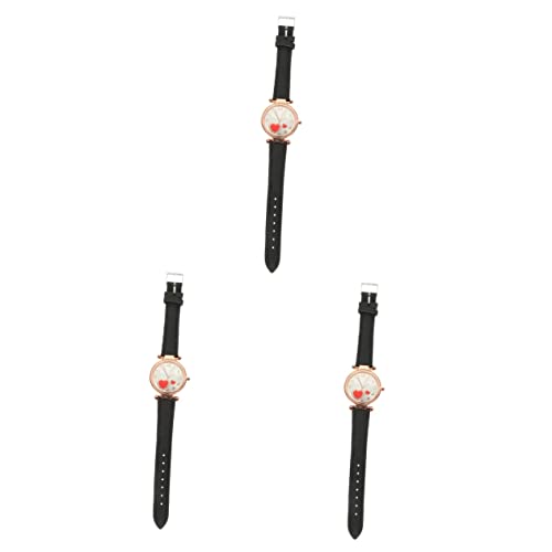 Mikikit 3-teilige Vielseitige Damenuhr Damenuhr Für Die Schule Die Arbeit Mädchen Armbanduhr Modisches Handgelenk- Langlebiges Material von Mikikit