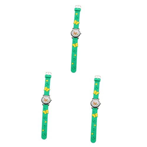 Mikikit 3-teiliges Schmetterlingsmuster Für Jungen Und Mädchen Armbanduhr Zum Kindertag Tragbare Analoge Armbanduhr Für Jungen von Mikikit