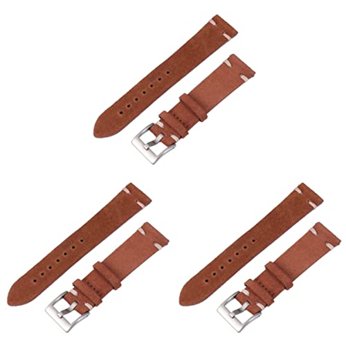 Mikikit Armband 20 Mm Uhrenarmband 3Er- Packung 20 Mm Uhr 22 Mm Uhrenarmband Leder Uhrenarmband Ersatzuhrenarmband Band- Leder Uhrenarmbänder Für Herrenuhren von Mikikit