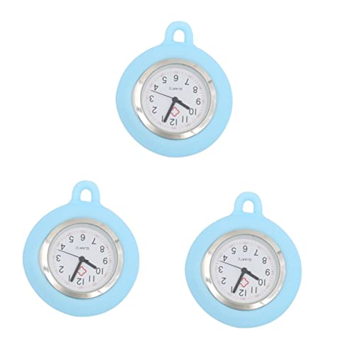 Mikikit 3Pcs Blau Krankenhaus Frisches Licht Uhr Tragbar Zum Aufhängen - Uhren Lanyard Unisex Seil Profi Mit Krankenschwestern Silikon Armbanduhr Klinik Sanitäter Ohne von Mikikit