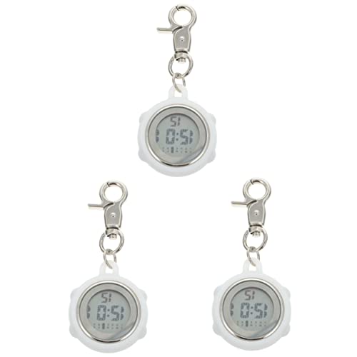 Mikikit Karabiner Uhr Digital Herren Uhr Herren Uhr 3pcs Kalender Mit -gurtband Stoppuhr Schule Schnalle Kindertasche Elektronik Für Test Prüfung Revers Clip-Verschluss Unisex Herren Uhr Damenuhr von Mikikit