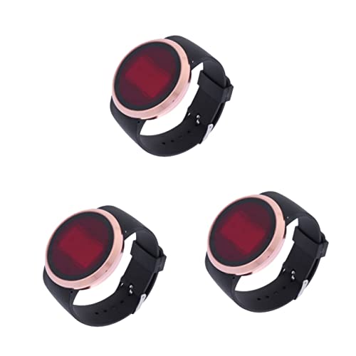 Mikikit 3st Paar Uhren Männer Coole Uhren Für Männer Elektronische Armbanduhr Herrenuhren Quadratische Uhren Für Männer Touchscreen-Uhr Herren Digitaluhr Schwarze Uhren Led Bilden Fräulein von Mikikit