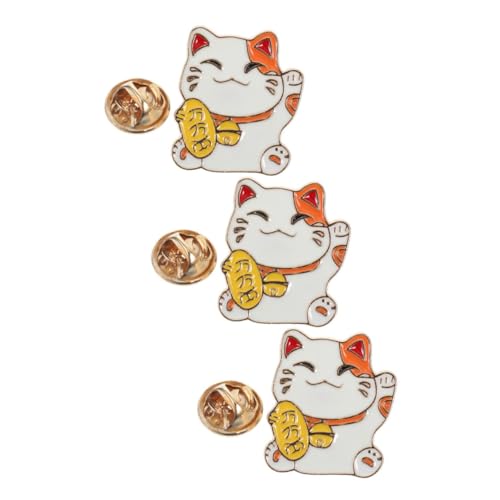 Mikikit 3stücke Niedliche Brosche Im Japanischen Stil Kawaii Katzen Anstecknadeln Aus Zinklegierung Cartoon Tier Pins Für Kleidung Rucksäcke Und Hüte von Mikikit