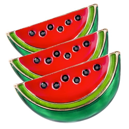 Mikikit 3stücke Stylische Wassermelonen Brosche Clip -pack Süße Cartoon Anstecknadeln Für Damen Zum Verzieren Von Schals Taschen Und Kleidung Hochwertiges Design von Mikikit