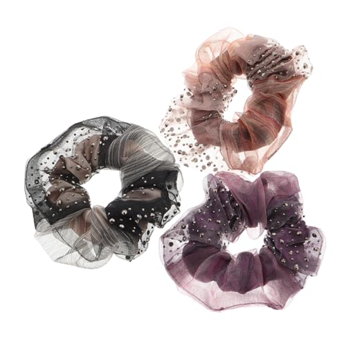 Mikikit 3stücke Haargummis Für Frauen Wiederverwendbare Haarseile Für Mädchen Weiche Und Elastische Pferdeschwanzhalter Für Dutt-zubehör Haarschmuck Für Dickes Haar von Mikikit