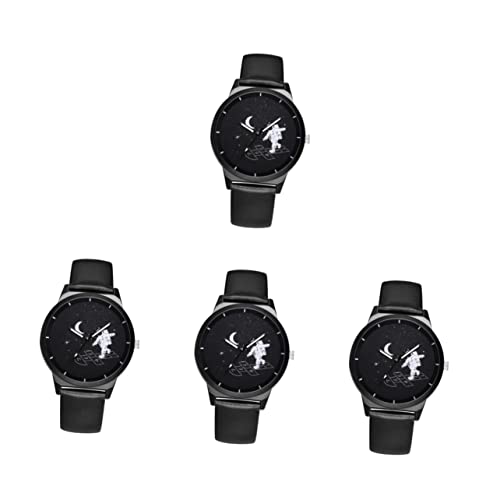 Mikikit 4 Astronautenuhr Armbanduhr Verschenken Paar Uhr Mit Lederarmband Armreif Für Damen Outdoor-Business-Uhr Damen Sportuhr Lederuhr Elektronik Mann von Mikikit