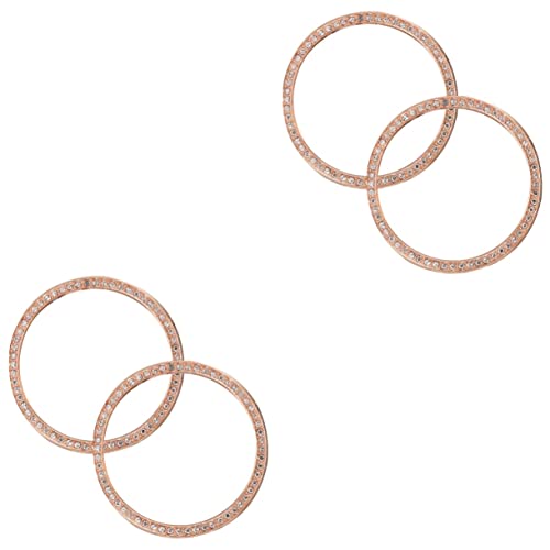Mikikit 4stücke Glänzender Metall Bezel Ring Für Uhren Anti-Kratzer Lünette Für Zeitmesser Roségold Für Damenarmbanduhren Und Smartwatches von Mikikit