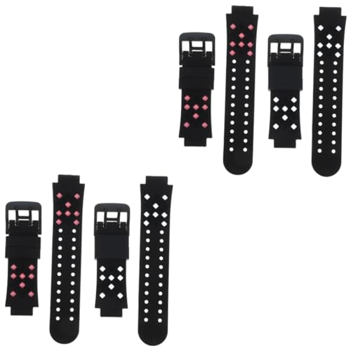 Mikikit 4 Stück Kinderfreundlich Blau Schnellverschluss Pink Handy Kompatibel Mit Y-Armbändern Exquisitem Mm-Ersatz-Smartwatch-Armband Armband Mit Schwarz von Mikikit