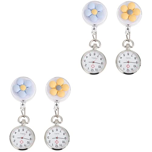 Mikikit 4 Stück Schüler Examen Taschenuhr Arzttaschenuhr Schwesternuhren Für Damen Hängende Uhr Metallclip An Der Uhr Ansteckuhr Pflegeuhr Macaron Student Zinklegierung Aufsteckbar von Mikikit