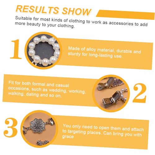 Mikikit 4 Stück Retro Pullover Clips aus Langlebiger Legierung Fester Halt Verrutschen Vielseitige Strickjacken und Kleidungs Accessoires für Damen mit Besonderem Vintage Design von Mikikit