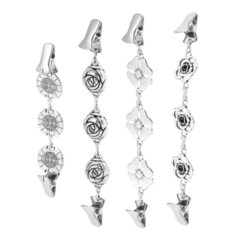 Mikikit 4 Stück Teiliges Damen Strickjackenclips aus Langlebiger Legierung Vielseitige Pullover und Schalhalter Einfache Befestigung Kleidungsschäden für Cardigans Schals und Leichte von Mikikit