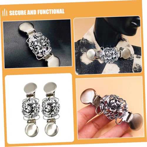 Mikikit 4 Stück Teiliges Retro Cardigan Clips Damen Vintage Schal und Pulloverclips mit Sicherem Halt Rutschfest Langlebig Multifunktional für Kleidung und Schals Stilvolle Broschen von Mikikit