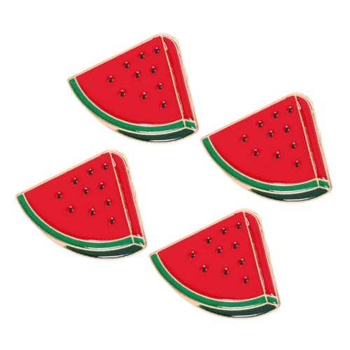 Mikikit 4 Stück Teiliges Wassermelonen Broschen aus Langlebiger Legierung Niedliche Fruchtform für Kleidung Revers Taschen Unisex Sommer Accessoire Vielseitige Dekoration und Geschenkidee von Mikikit