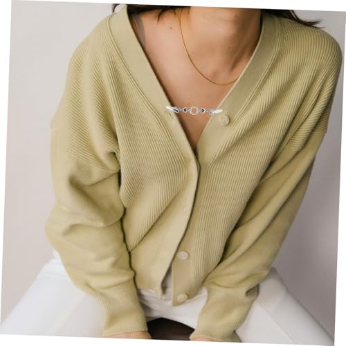Mikikit 4 Stück Vintage Cardigan Clips aus Langlebiger Legierung Stilvolle Pullover und Hemdclips für Damen Einfach zu Befestigen als Modischer Schal und Strickjackenverschluss von Mikikit
