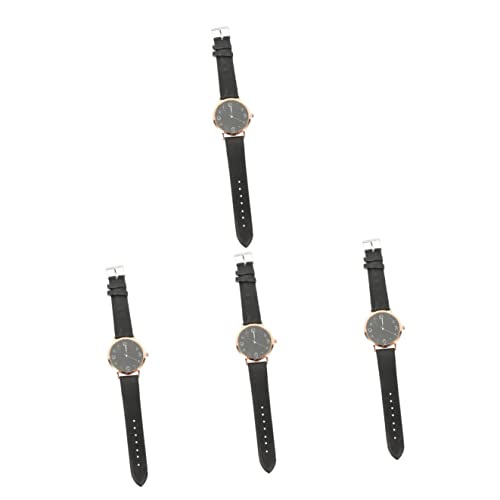 Mikikit 4 Stück Damenuhr Schlafüberwachungsuhren Uhr Mit Lederarmband Wanderuhren Jugend Uhr Dekorative Armbanduhr Damenarmbanduhr Modeuhren Für Damen Legierung Quarzuhren Student Anzahl von Mikikit
