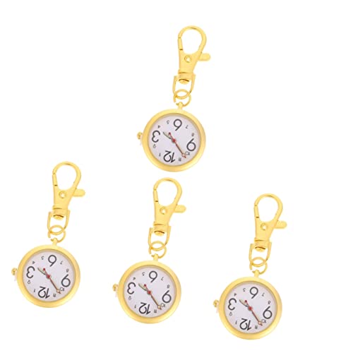 Mikikit 4 Stück Uhr Taschenuhr Für Krankenschwestern Taschenuhren Mit Revers Taschenuhr-Clip Herrenuhren Revers Taschenuhr Pflegeuhr Legierung Handtasche Abzeichen Mädchen von Mikikit