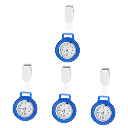 Mikikit 4-Teilige Ansteckuhr - Für Arztabdeckung Clip Geschenkversorgung Uhr Zubehör Zubehör Sanitäter Studenten Funktion Professionelles Abzeichen Multifunktions-Anhänger von Mikikit