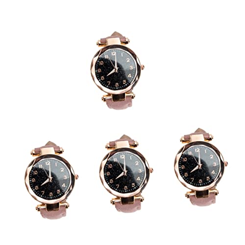 Mikikit 4-teilige Stilvolle Damenuhr Dekorative Digitale Armbanduhr Für Frauen Verschleißfestes Uhrenzubehör Zart Für Ehefrau Freundin Tochter Oder Freunde von Mikikit