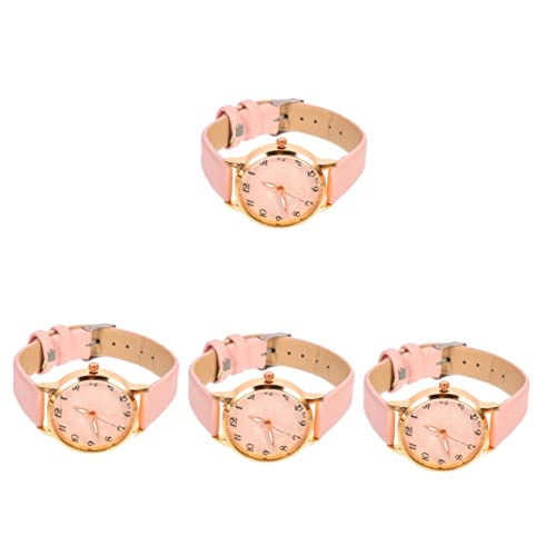 Mikikit Freizeituhr 4Pcs Dekoratives Mädchen – Zifferblatt Lässigen Stil Tragbare Mädchen Für Damen Dekoration Modisches Design Kleid Leicht Damen Armband Mutter Ornament von Mikikit