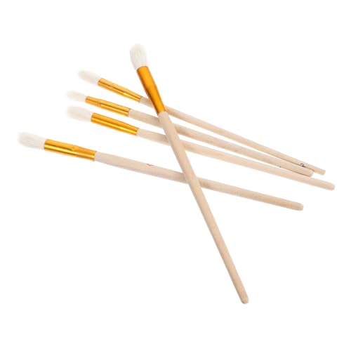 Mikikit 5 Stück Kreidestift Bestäuberbürste Bestäubungsbürste Bestäuber-Tool Gartenarbeit Französische Spitzenbürste für Nägel Nail-Art-Pinsel Stiftspitze aus reiner Wolle von Mikikit