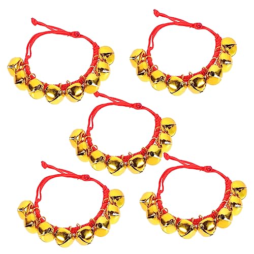 Mikikit 5 Stück Teiliges Kinderarmband mit Glocken Verstellbares und Strapazierfähiges Material Stilvolles und Kreatives Design für Festliche Anlässe Lustiges für Jungen und Mädchen von Mikikit