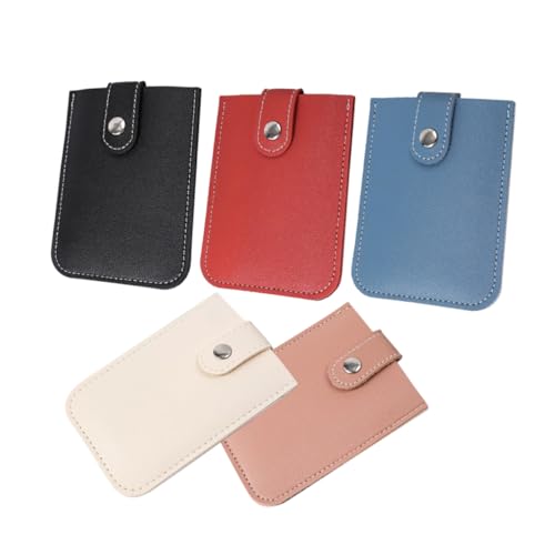 Mikikit 5 Stück Teiliges Pull Out Kartenetui aus PU mit Mehreren Fächern Leichter Kartenorganizer für Kreditkarten Ausweise Tragbar für Tasche Geldbörse Damen Sicherer Kartenschutz von Mikikit