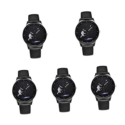 Mikikit 5 Stücke Gürtel Damen Mit Riemen Uhr Armbänder Dekoration Astronaut Paar Valentinstag Business Armbanduhr Herren Herren von Mikikit