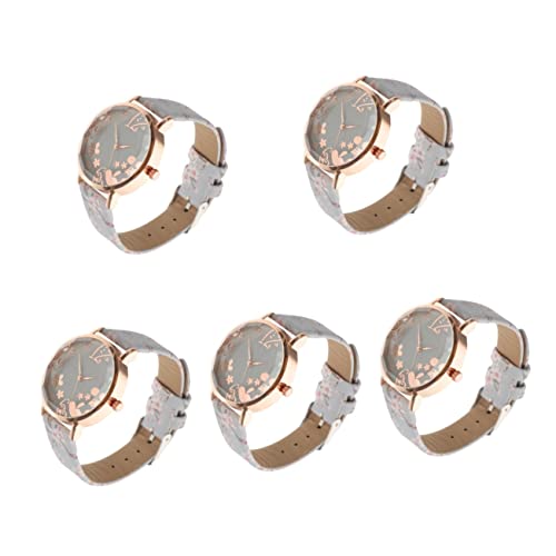 Mikikit 5 Stücke Elegante Uhr Für Frauen Casual Frauen Uhr Modische Weibliche Armbanduhr Präzise Quarzuhr Chic von Mikikit