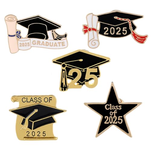 Mikikit 5Stücke Teiliges Abschlussabzeichen für Doktorhut Anstecknadel für Frauen Perfektes zur Graduierung Vielseitig für Kleidung Taschen Hüte von Mikikit