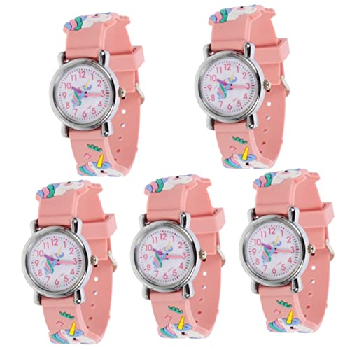 Mikikit 5st Zeichentrickuhr Für Kinder Jungen-mädchen-Armbanduhr Mädchenuhren Im Alter Von 7-10 Jahren Uhr Für Mädchen Uhrendekoration Kinderuhren Karikatur Junge Mädchen Student Kieselgel von Mikikit