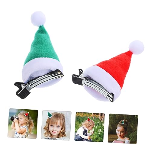 Mikikit 6 Stück Mini Weihnachtsmützen Haarspangen Festliche Süße Haarklammern für Mädchen Bequem und Langlebig für Weihnachtsfeiern und Festliche Outfits von Mikikit