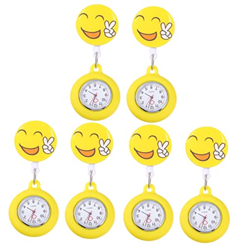 Mikikit 6 STK Uhr Herrenhalskette Arzttaschenuhr Herrenuhren Damenuhren Revers Uhr hängende Uhr aufsteckbar Abzeichen Partei-Emblem Anschauen Mann -Eisen-Legierung von Mikikit