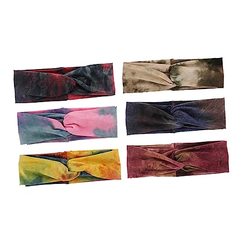 Mikikit 6 Stück Teiliges Turban Sporthaarbänder für Frauen Vielseitige Haartücher Regenbogenfarben für Yoga und Sporttraining Schnelltrocknend und Pflegeleicht von Mikikit