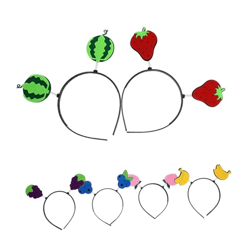 Mikikit 6 Stück Wassermelonen Stirnband Wassermelonen Partyzubehör Wassermelonen Geburtstagsdekorationen Stirnbänder Obst Cartoon Haarnadeln Erdbeer Haarband Wassermelonen von Mikikit