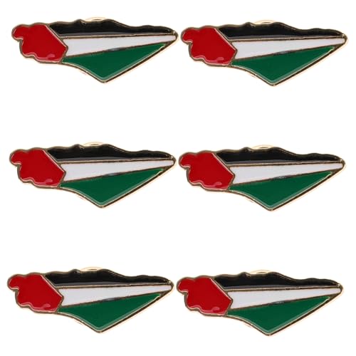 Mikikit 6stücke Palästina-anstecker Flaggenbrosche Metall Anstecknadel Mit Palästinensischer Flagge Für Kleidung Taschen Hut Brosche Für Männer von Mikikit