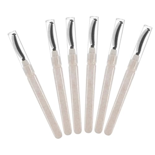 Mikikit 6Stücke Silikon Wimpernbürsten mit Kappe Mikro Lash Bürsten für Wimpernverlängerungen und Mascara Anwendung Wiederverwendbare Wimperntrennbürsten für Makeup und Reisen von Mikikit