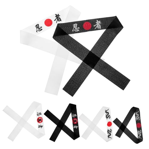 Mikikit 6stücke Pack Ninja Stirnbänder Aus Polyesterfaser Junge Mädchen Stirnband Zum Binden Für Karate Sport Kostüm Und Cosplay-zubehör Partybedeckung Für Geburtstagsfeiern von Mikikit