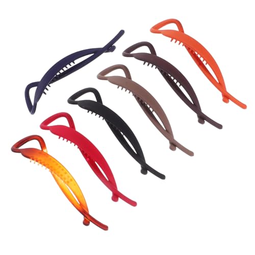 Mikikit 7 Stück Frosted Twist Clip Hohe Pferdeschwanz-haarschnallen Mädchen Haarzubehör Haarschmuck Für Damen Duttmacher Für Damenhaare Haarspangen Dekorationen Harz von Mikikit