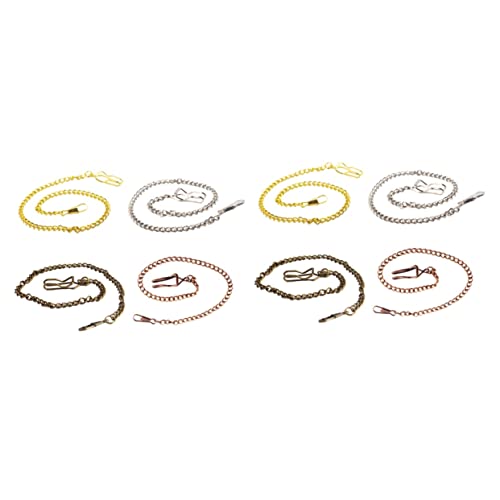 Mikikit 8stücke Teiliges Taschenuhrkette Metall Jeans-gürtelkette Für Gold Silber Rot Und Bronze Langlebig Retro Stil Vielseitig Einsetzbar Als Schlüsselanhänger Oder Taschenhalter von Mikikit