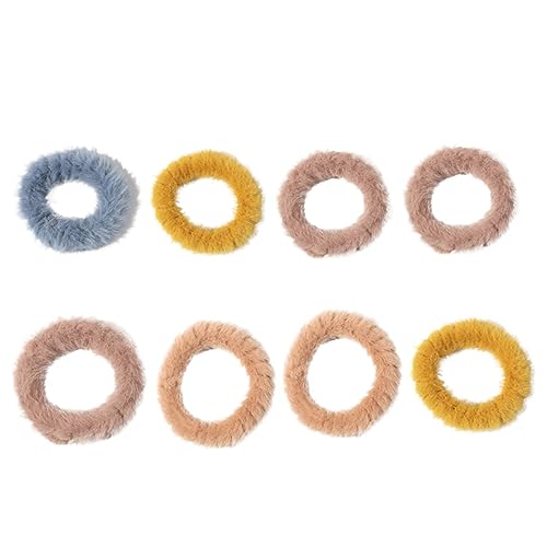 Mikikit 8 Stück Teiliges Haargummi für Damen Bunte Weiche Haarring Mix Elastische Haarbänder mit Weichem Stoff Ponytail Halter Langlebig und Umweltfreundlich für Weihnachten und Partys von Mikikit