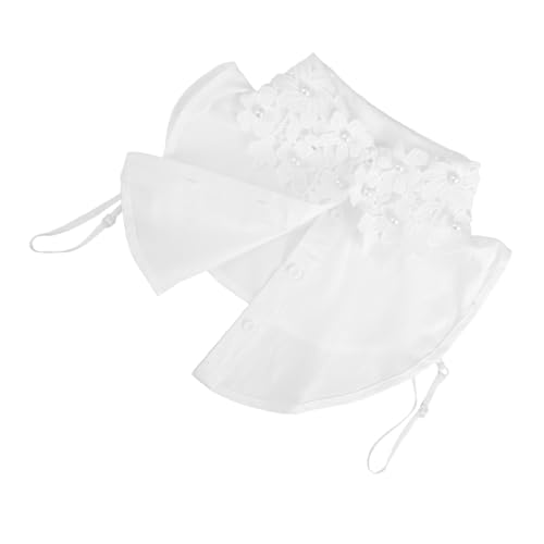 Mikikit Falscher Spitzenkragen Abnehmbarer Chiffon-kragen Mit Besticktem Blumenmuster Baumwoll-kragen Für Damen Und Mädchen Geeignet Für Büro Und Alltag von Mikikit