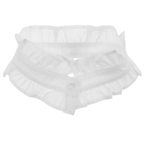 Mikikit Abnehmbarer Halskragen Für Damenkleider Und Blusen. Dekorativer Falscher Kragen Mit Gerüschten Kanten Für Formelle Und Anlässe von Mikikit