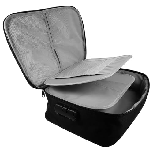 Mikikit Mehrschichtige Dokumenten-Aufbewahrungstasche Mit Schloss Organizer Für Wichtige Dokumente Aus Tragbar Für Heimgebrauch Und Reisen von Mikikit